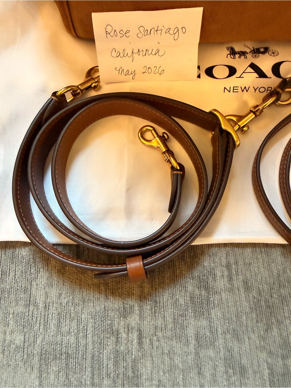 Coach Rogue 31 Brown Suede & Leather Satchel with Gold Hardware - Coach - Picture 3 of 11